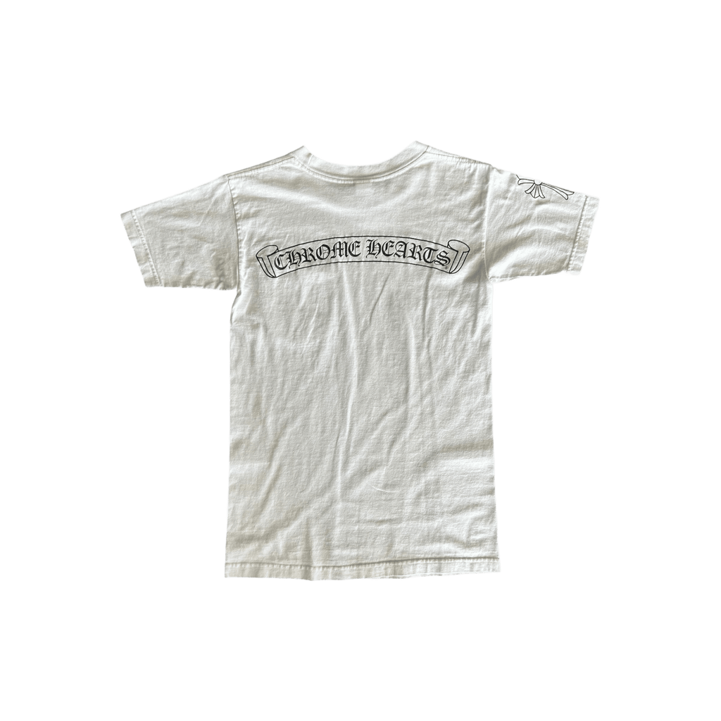 Chrome Hearts White & Black Horseshoe Scroll Logo T-Shirt - Morely TrendsChrome Hearts Type here:)