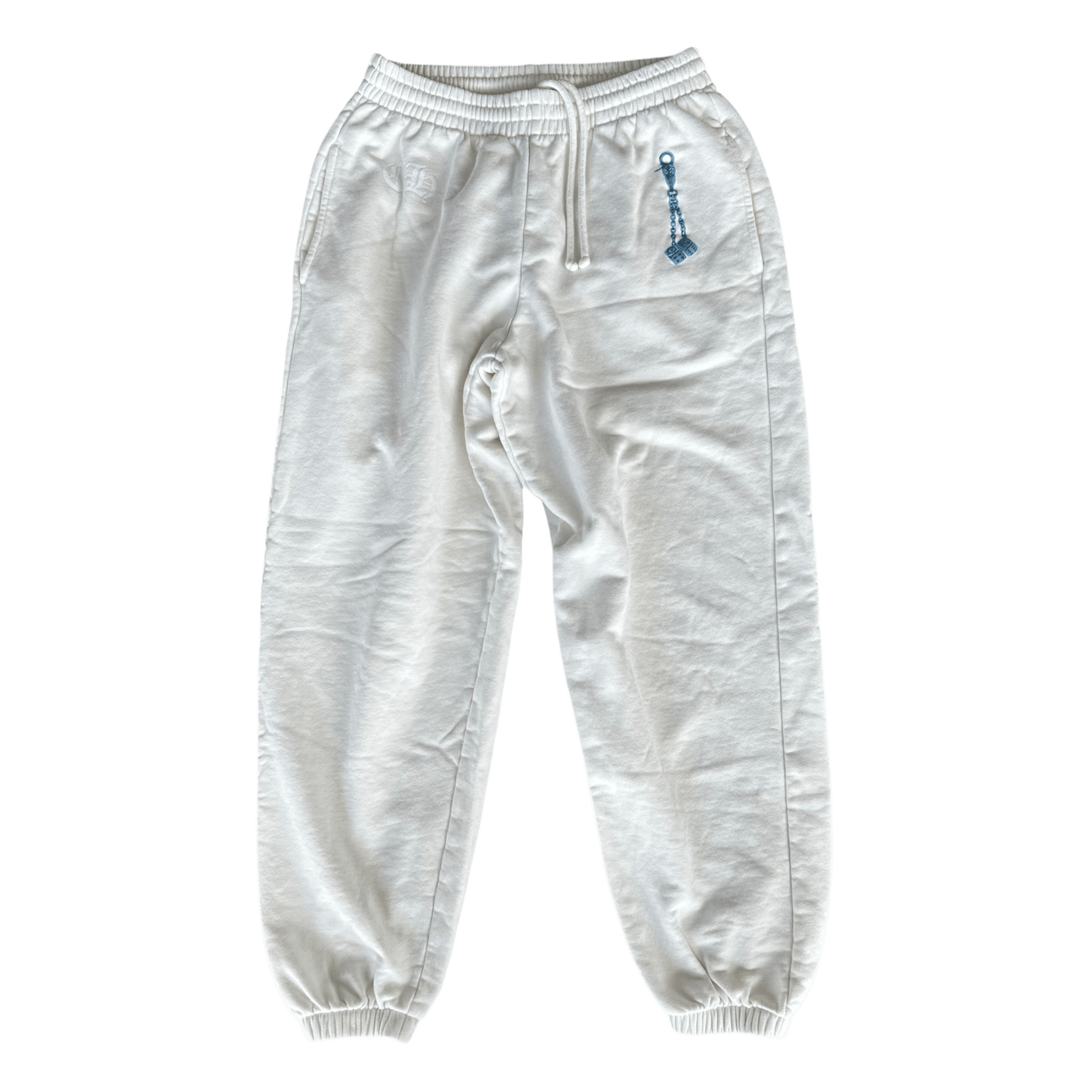 Chrome Hearts White & Blue Las Vegas Dice Sweatpants - Morely TrendsChrome Hearts Type here:)