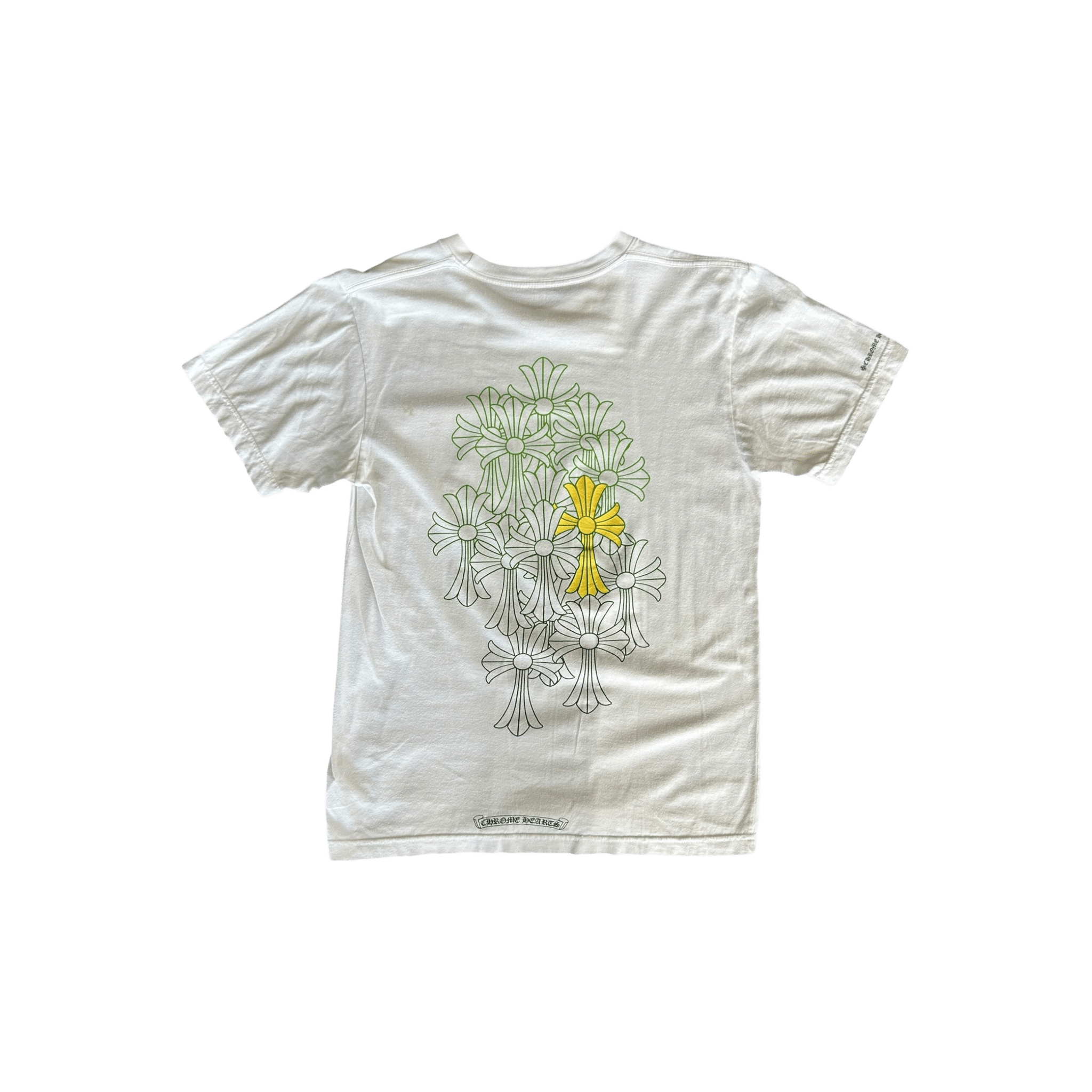 Chrome Hearts White & Green Cemetery Cross Logo T-Shirt - Morely TrendsChrome Hearts Type here:)