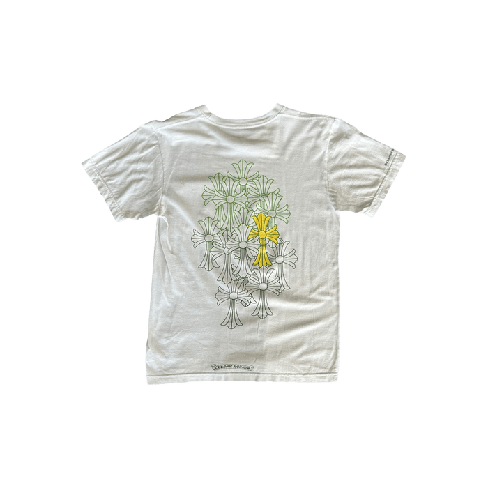 Chrome Hearts — Chrome Hearts White & Green Cemetery Cross Logo T-Shirt