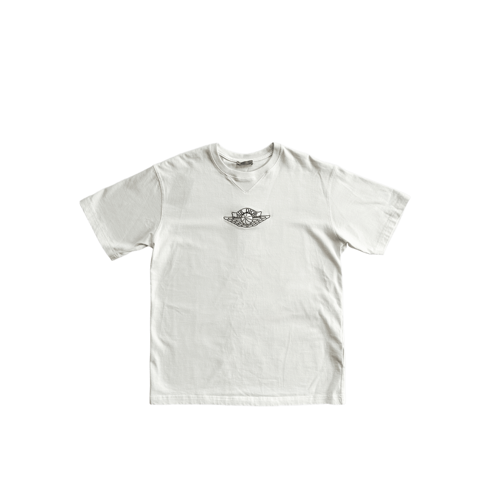 Dior Air Jordan White Embroidered Logo T-Shirt - Morely TrendsDior Type here:)