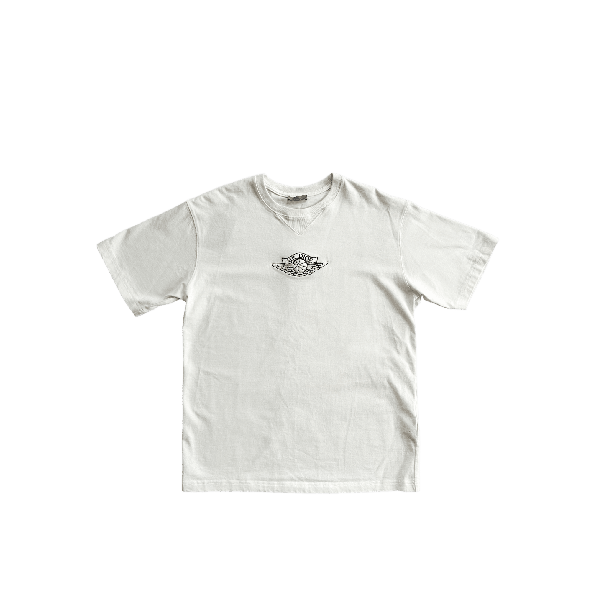 Dior Air Jordan White Embroidered Logo T-Shirt - Morely TrendsDior Type here:)