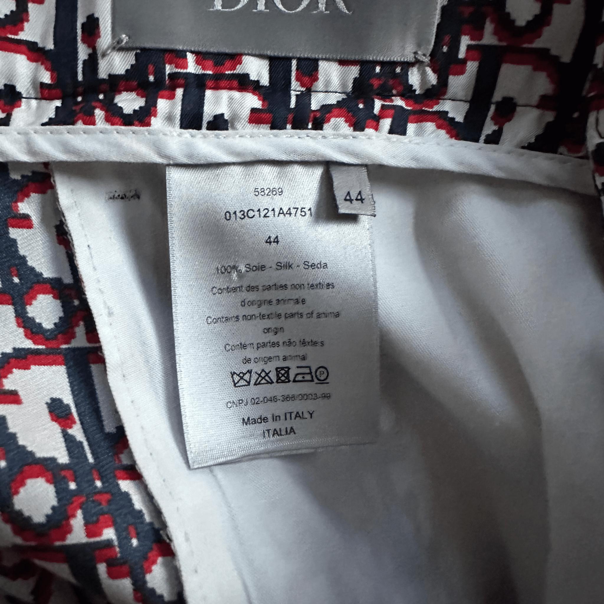 Dior Blue & Red Pixel Oblique Bermuda Silk Shorts - Morely TrendsDior Type here:)