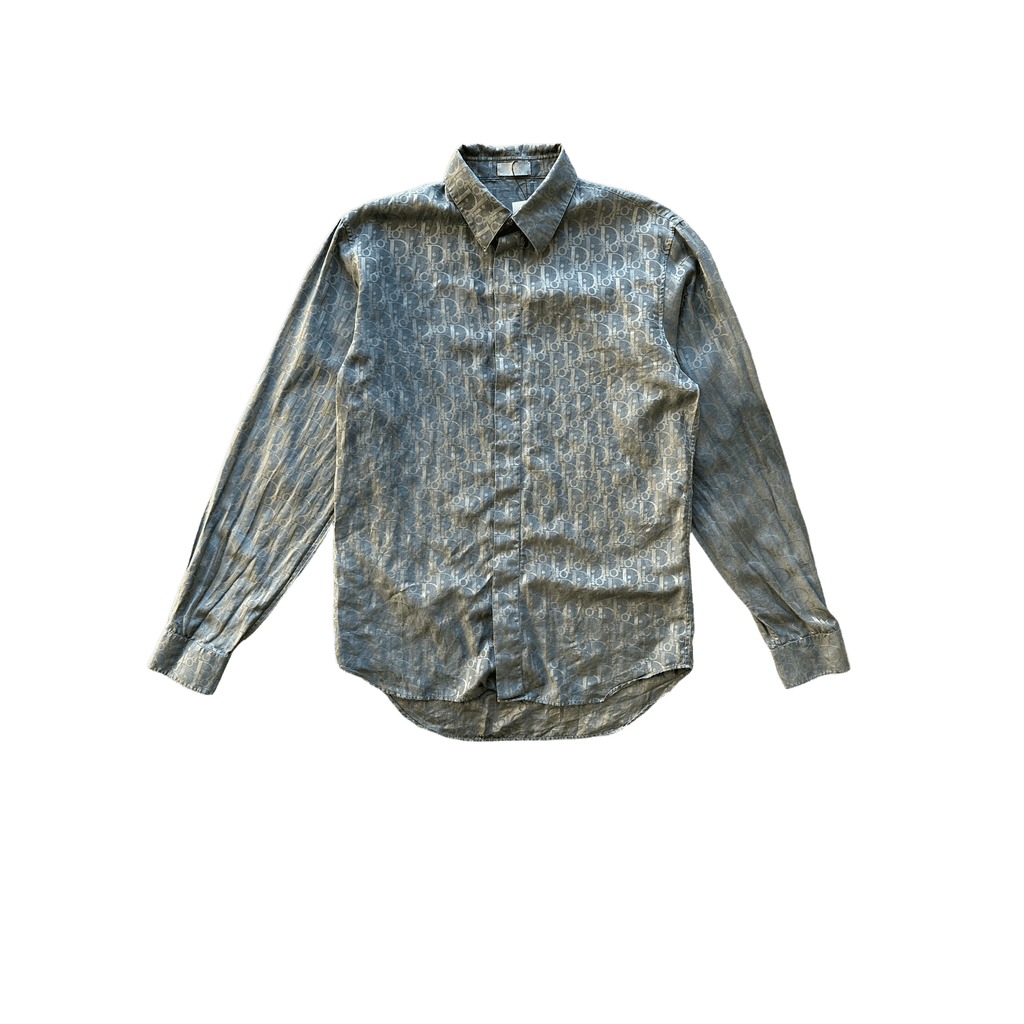 Dior Grey Oblique Silk Blend Button Up Shirt - Morely TrendsDior Type here:)