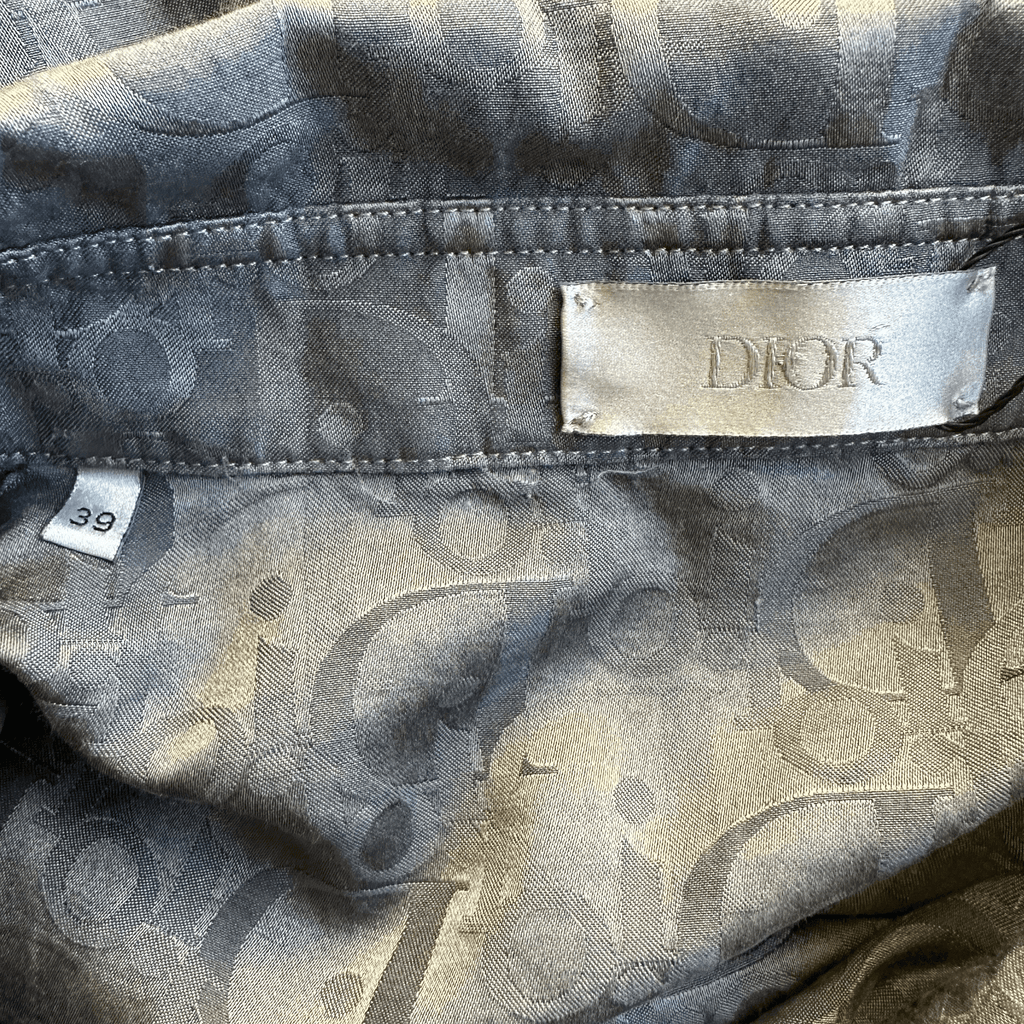 Dior Grey Oblique Silk Blend Button Up Shirt - Morely TrendsDior Type here:)