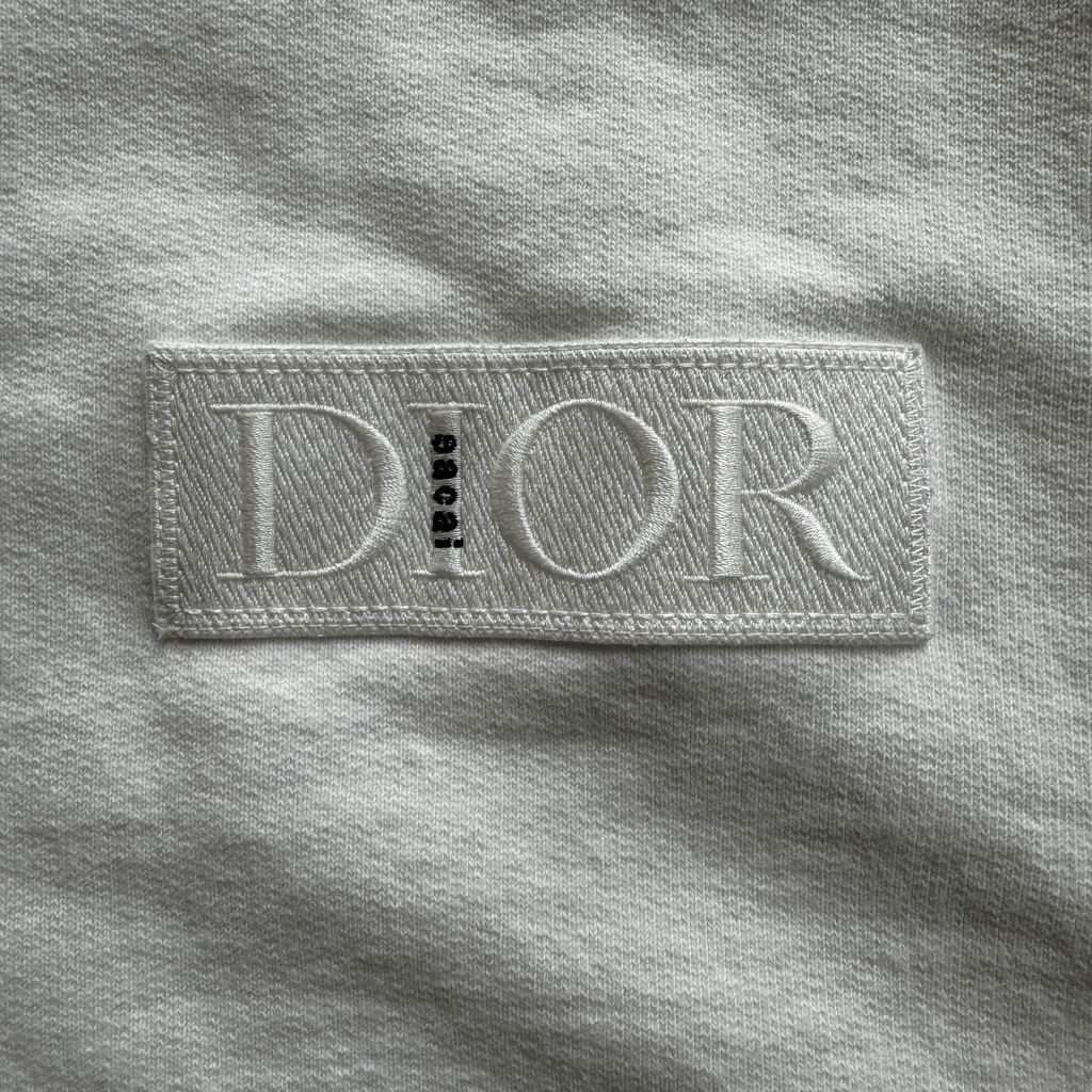 Dior Sacai White Embroidered Patch Sweater - Morely TrendsDior Type here:)