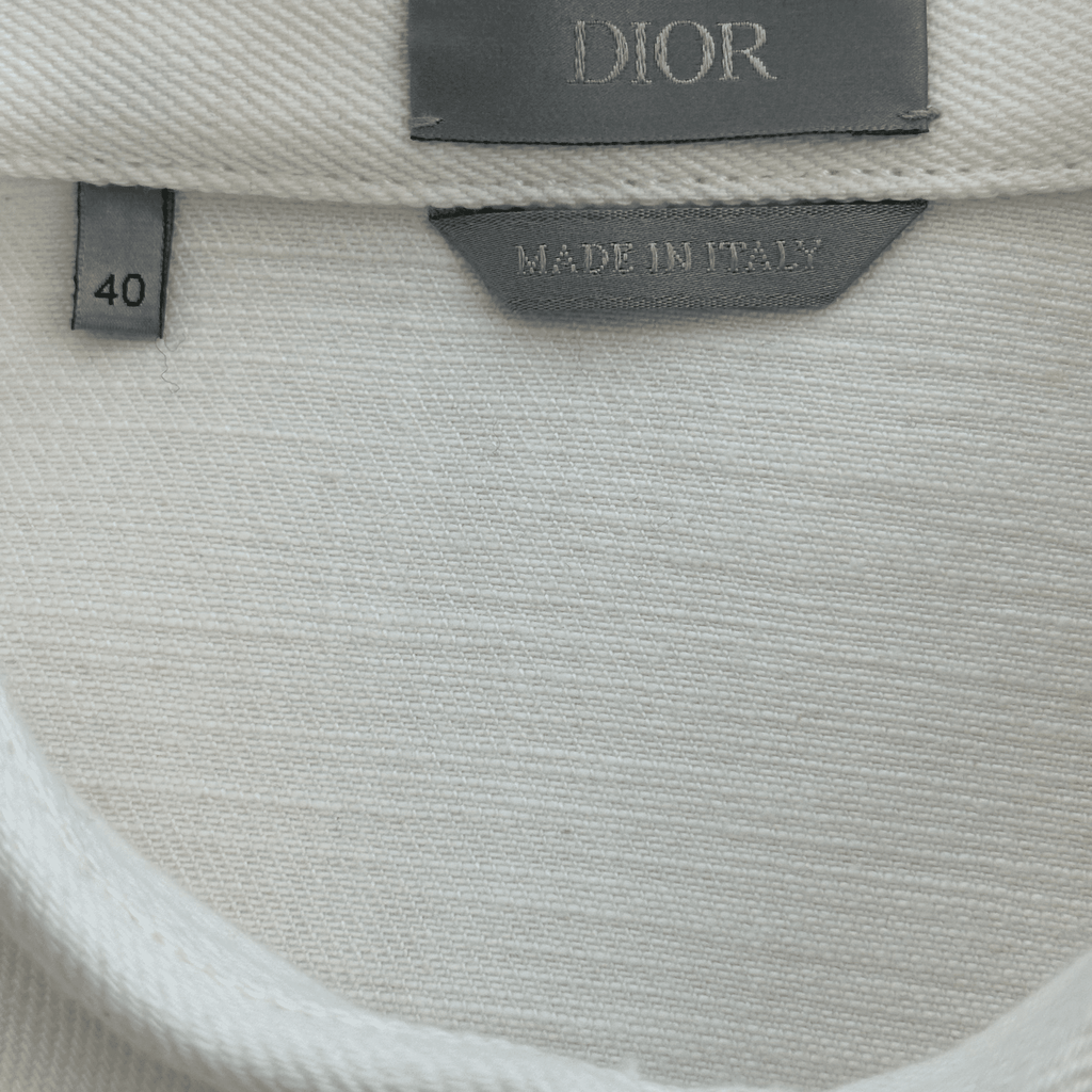 Dior Stussy Cream & Red Ox Logo Denim Button Up Shirt - Morely TrendsDior Type here:)