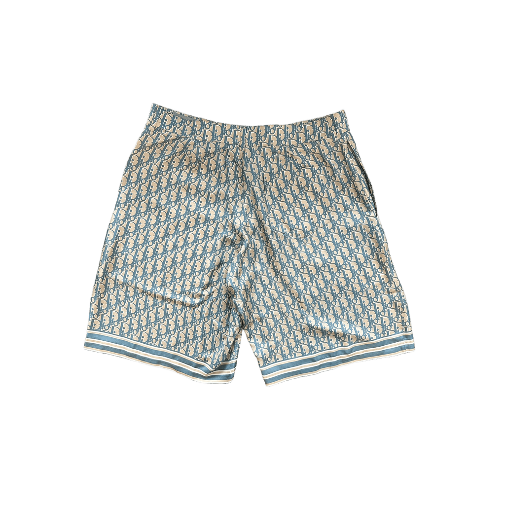 Dior Tan & Blue Oblique Silk Shorts - Morely TrendsDior Type here:)