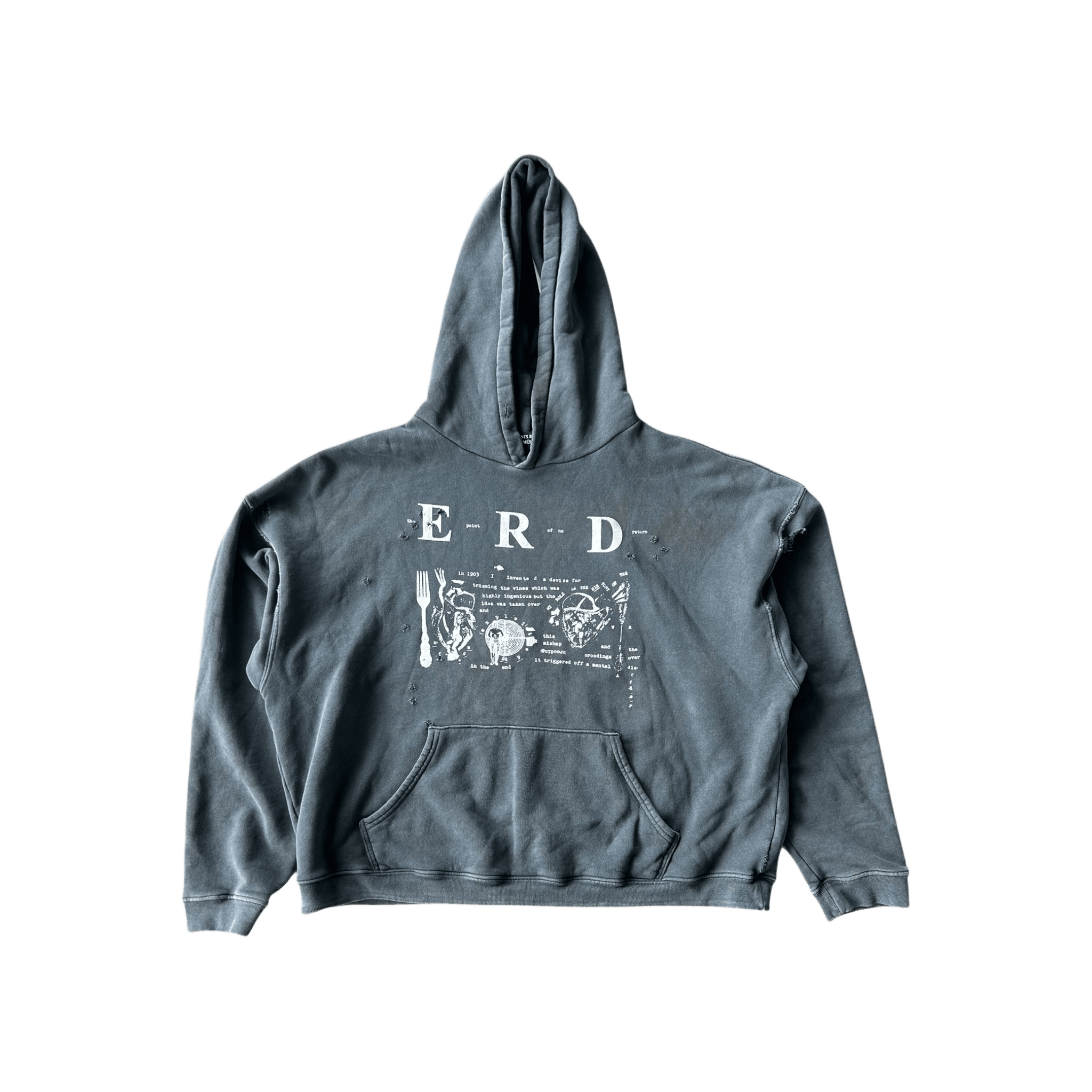 Enfants Riches Deprimes Faded Black & White My Role In the War Hoodie - Morely TrendsEnfants Riches Deprimes Type here:)