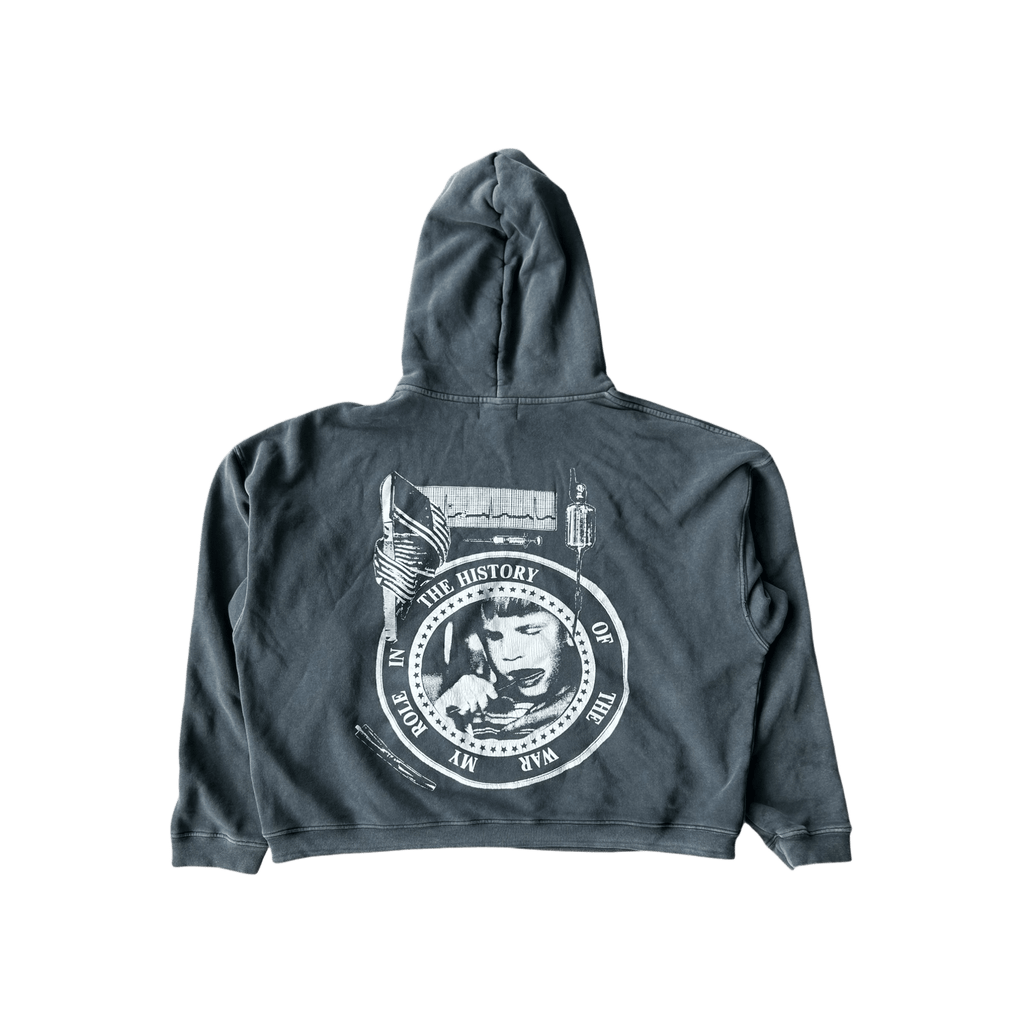 Enfants Riches Deprimes Faded Black & White My Role In the War Hoodie - Morely TrendsEnfants Riches Deprimes Type here:)