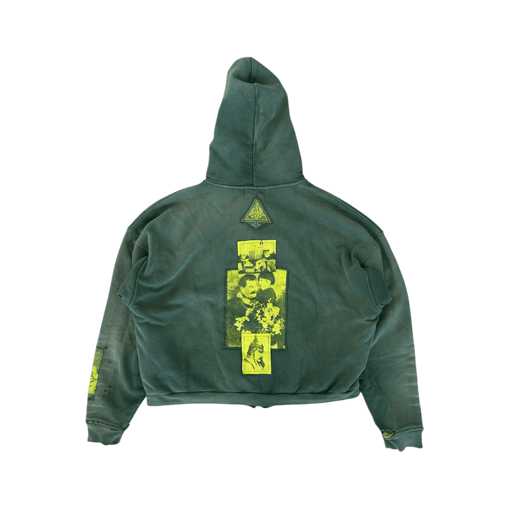 Enfants Riches Deprimes Green & Yellow Two Wars Within One Patchwork Thermal Zip Up Hoodie (Copy) - Morely TrendsEnfants Riches Deprimes Type here:)
