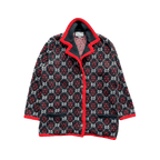 Gucci Black White & Red GG Monogram Alpaca Coat - Morely TrendsGucci Type here:)