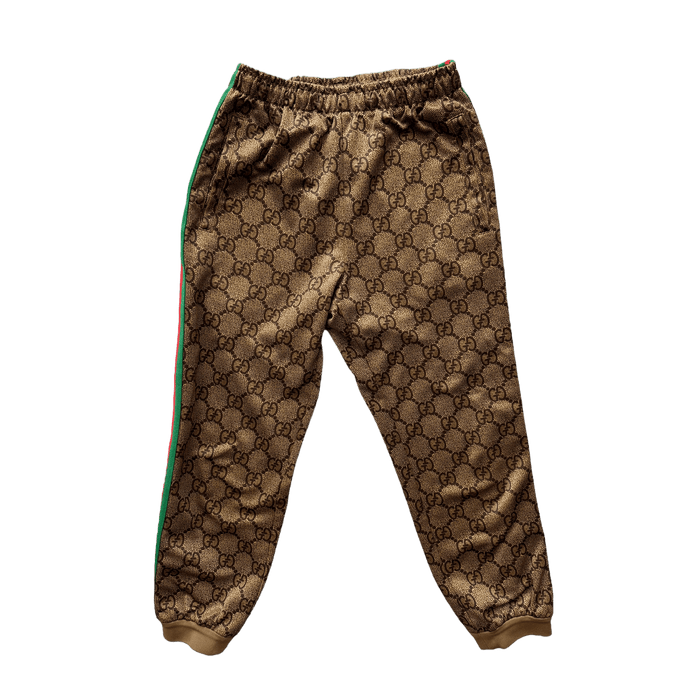 Gucci — Gucci Tan Monogram Striped Track Pants