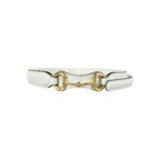 Gucci White & Gold Horsebit Leather Belt - Morely TrendsGucci Type here:)