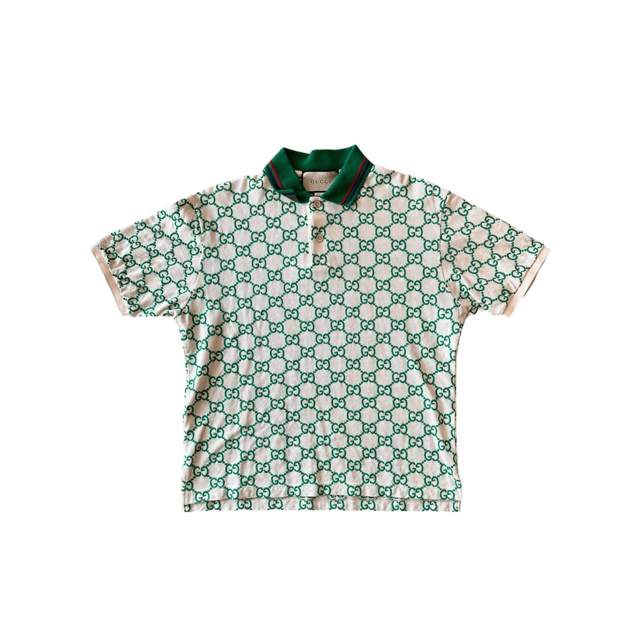 Gucci White & Green GG Monogram Polo T-Shirt - Morely TrendsGucci Type here:)