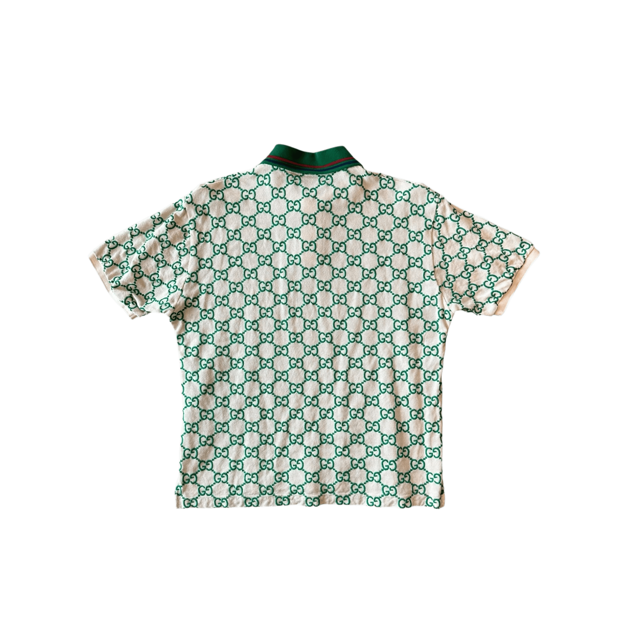 Gucci White & Green GG Monogram Polo T-Shirt - Morely TrendsGucci Type here:)