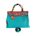 Hermes Blue & Multicolor Togo Retourne Kelly 35 - Morely TrendsHermes Type here:)