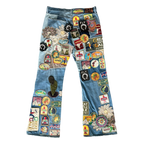 Kapital Blue Beautiful World Patch Flare Jeans - Morely TrendsKapital Type here:)