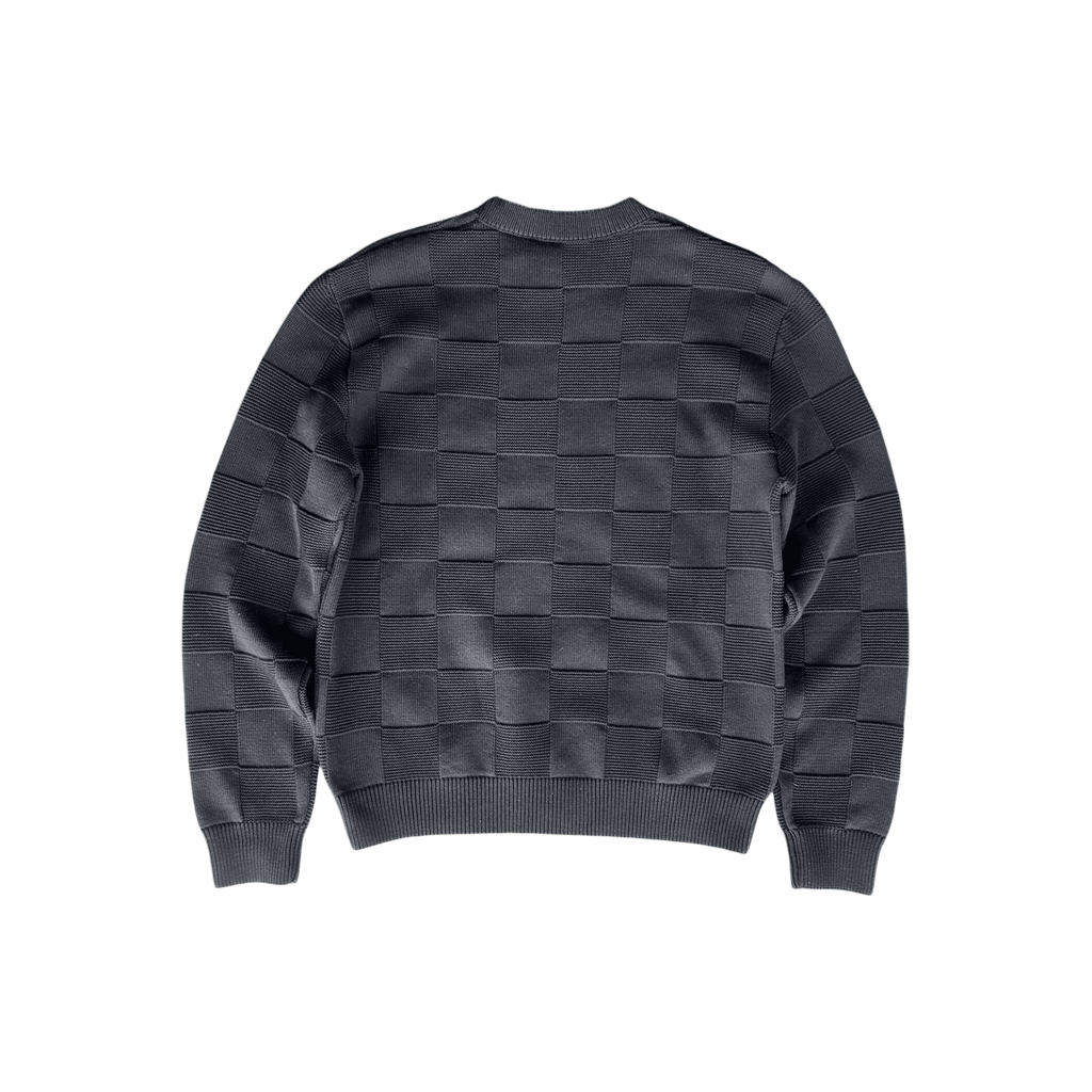 Louis Vuitton Black Damier Stitch Pin Logo Sweater - Morely TrendsLouis Vuitton Type here:)