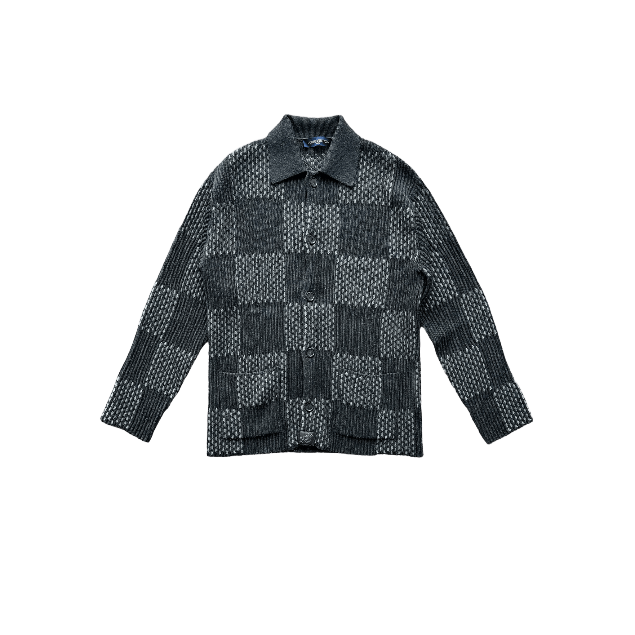 Louis Vuitton Black Damier Wool Cardigan - Morely TrendsLouis Vuitton Type here:)