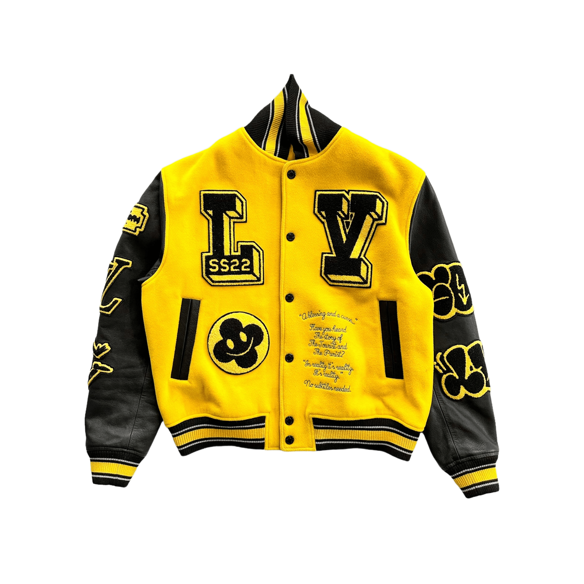 Louis Vuitton Black & Yellow Varsity Jacket - Morely TrendsLouis Vuitton Type here:)