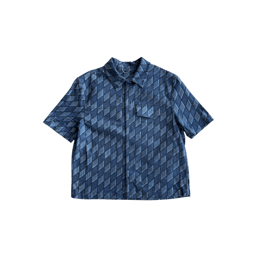Louis Vuitton Blue Checkered Short Sleeve Button Up Shirt - Morely TrendsLouis Vuitton Type here:)