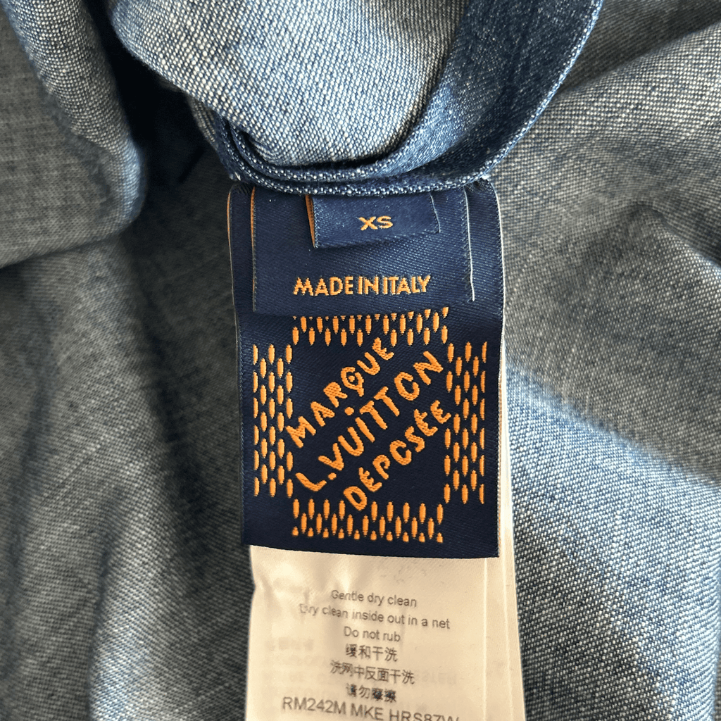 Louis Vuitton Blue & Gold Embroidered Denim Shirt - Morely TrendsLouis Vuitton Type here:)