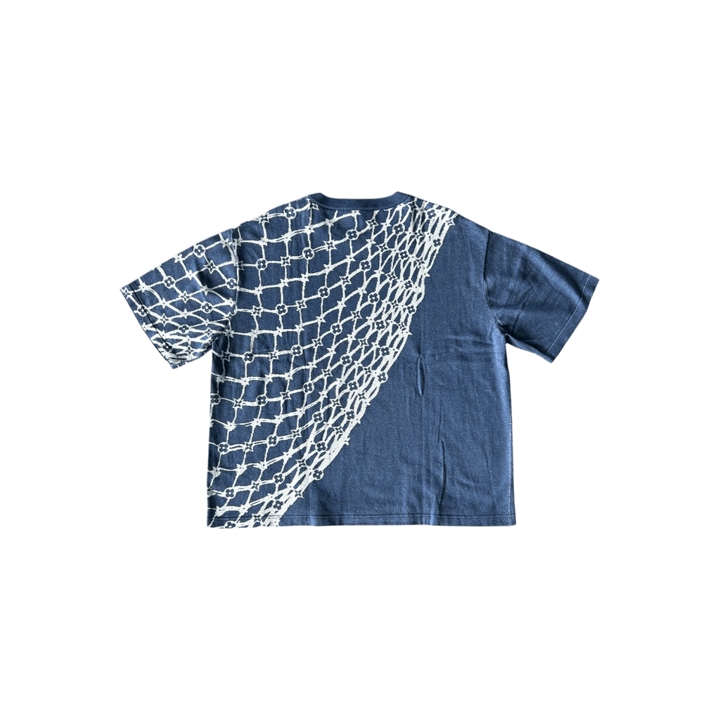 Louis Vuitton Blue & White Barb Wire Monogram Intarsia T-Shirt - Morely TrendsLouis Vuitton Type here:)