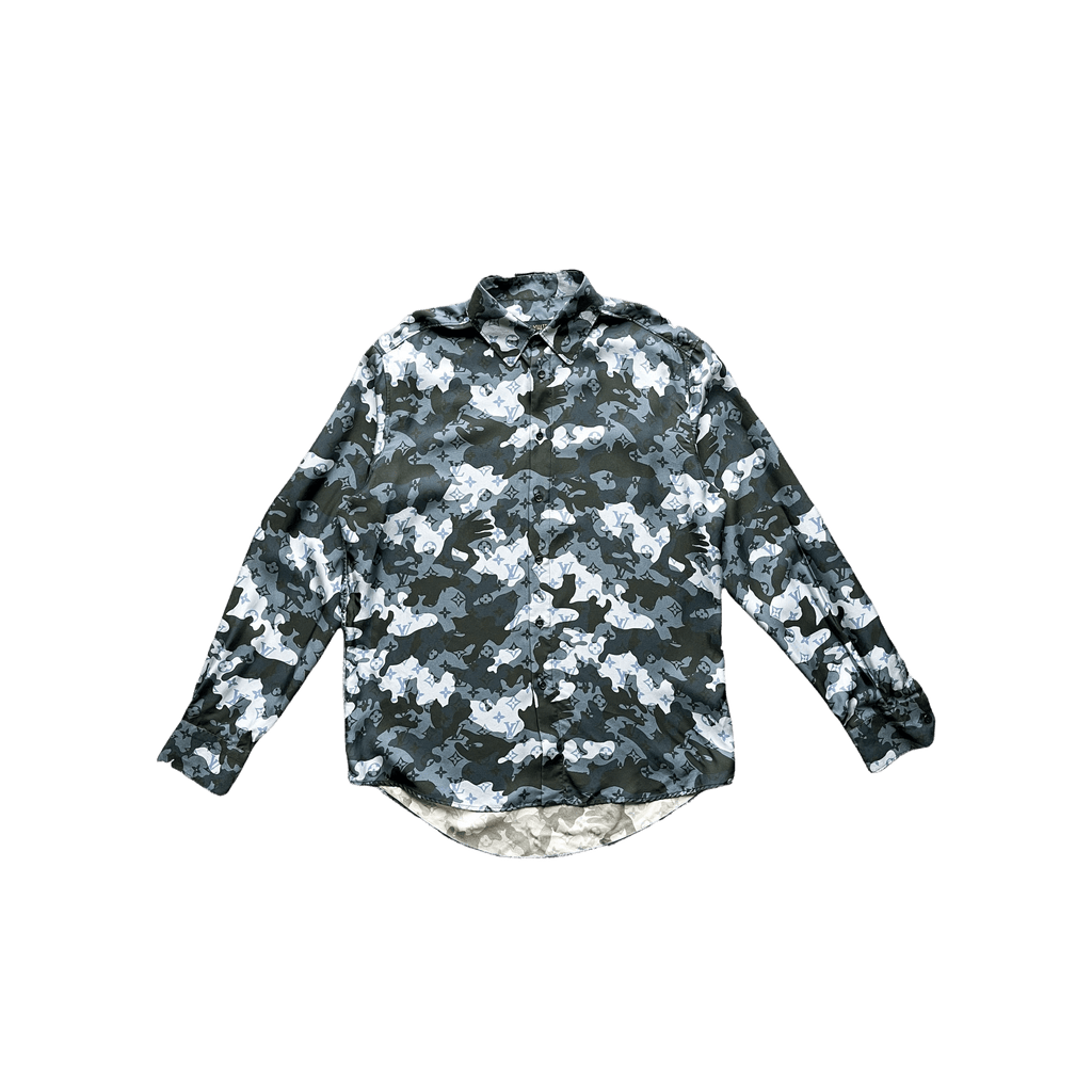 Louis Vuitton Camo Monogram Silk Button Up Shirt - Morely TrendsLouis Vuitton Type here:)