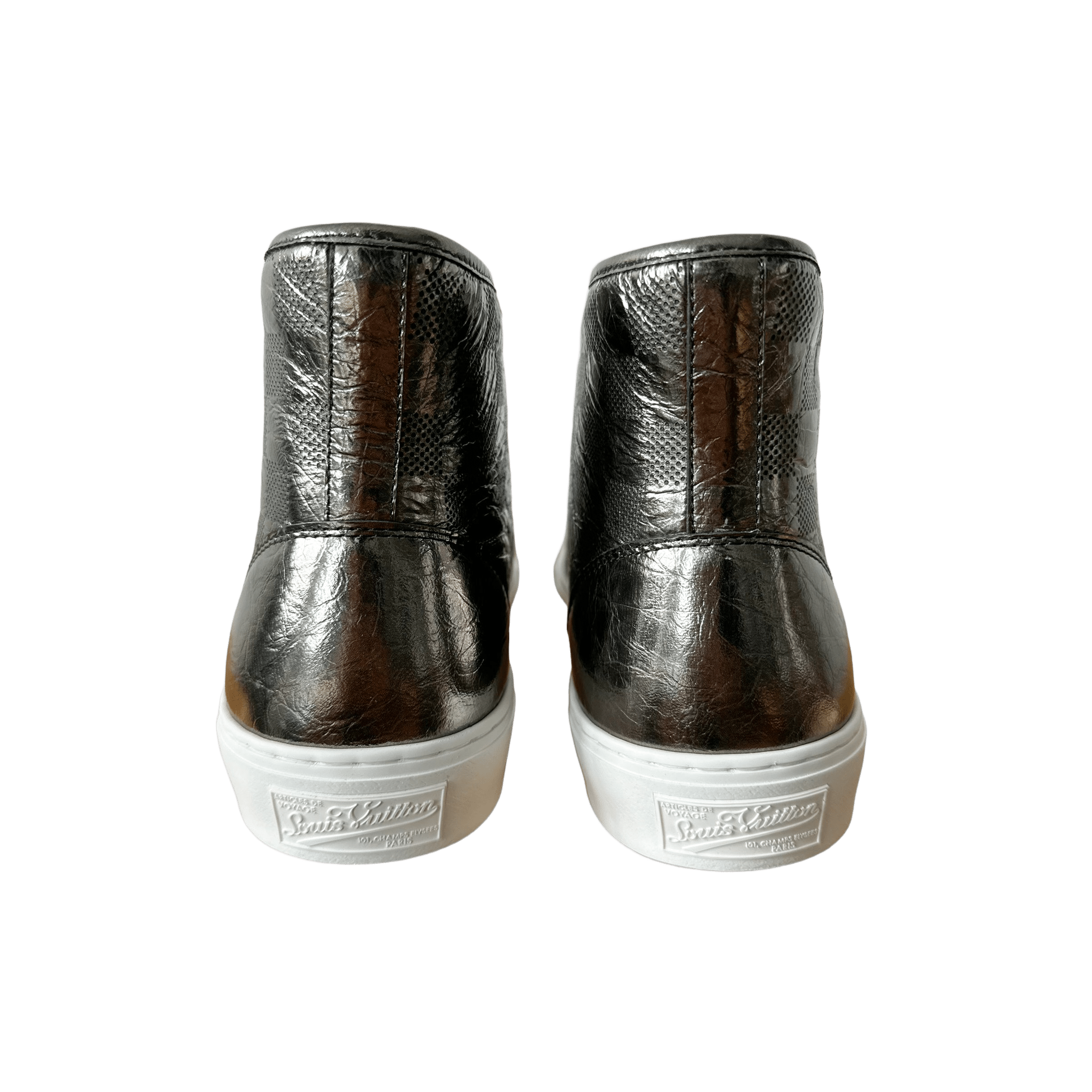 Louis Vuitton Grey Metallic Damier Tattoo Sneaker - Morely TrendsLouis Vuitton Type here:)