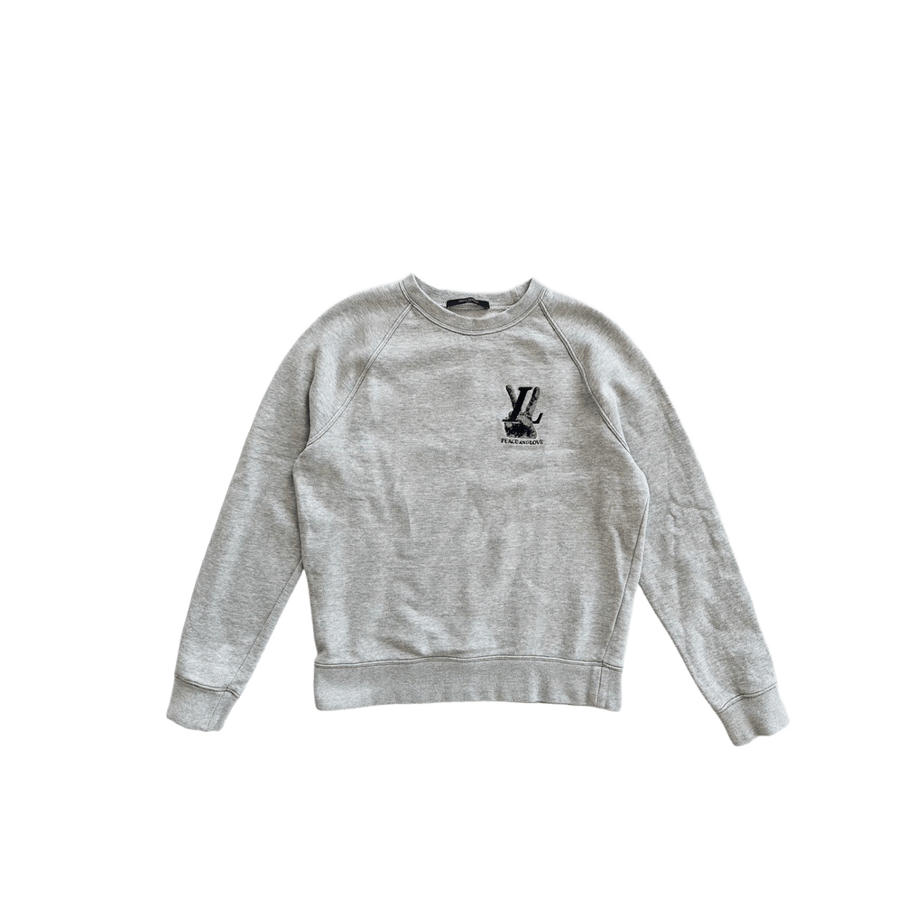 Louis Vuitton Grey Peace & Love Logo Embroidered Sweater - Morely TrendsLouis Vuitton Type here:)