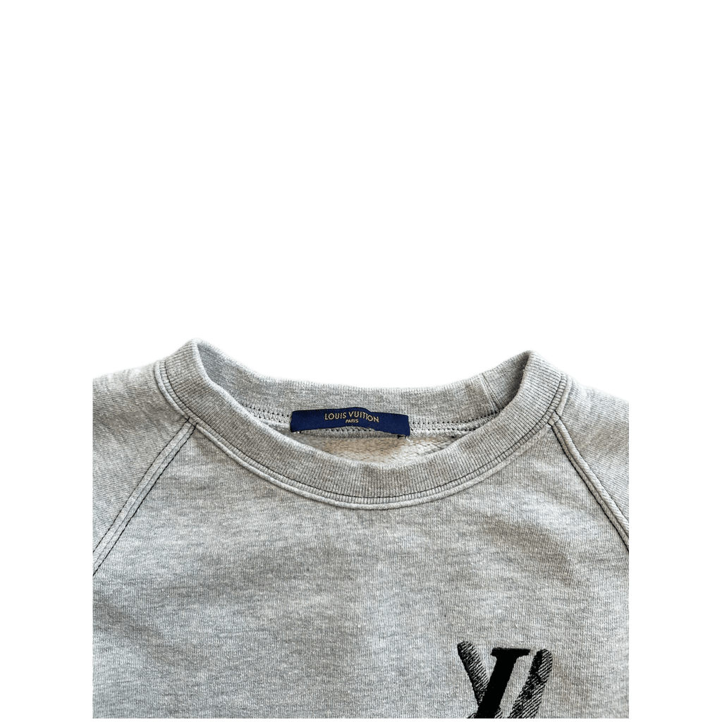 Louis Vuitton Grey Peace & Love Logo Embroidered Sweater - Morely TrendsLouis Vuitton Type here:)
