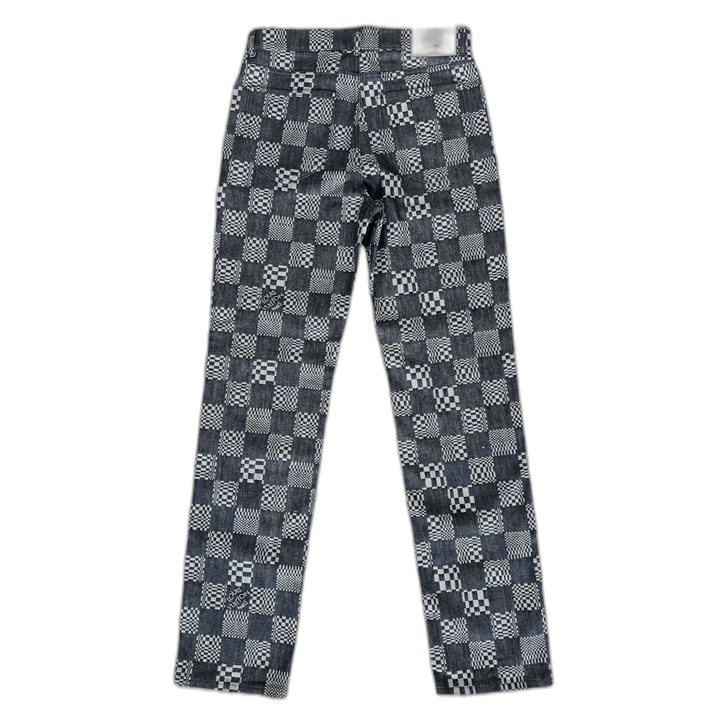 Louis Vuitton Navy Distorted Damier Print Jeans - Morely TrendsLouis Vuitton Type here:)