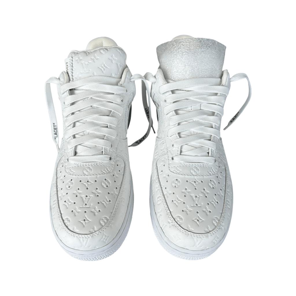 Louis Vuitton Nike White Monogram Low Top Air Force 1 - Morely TrendsLouis Vuitton Type here:)