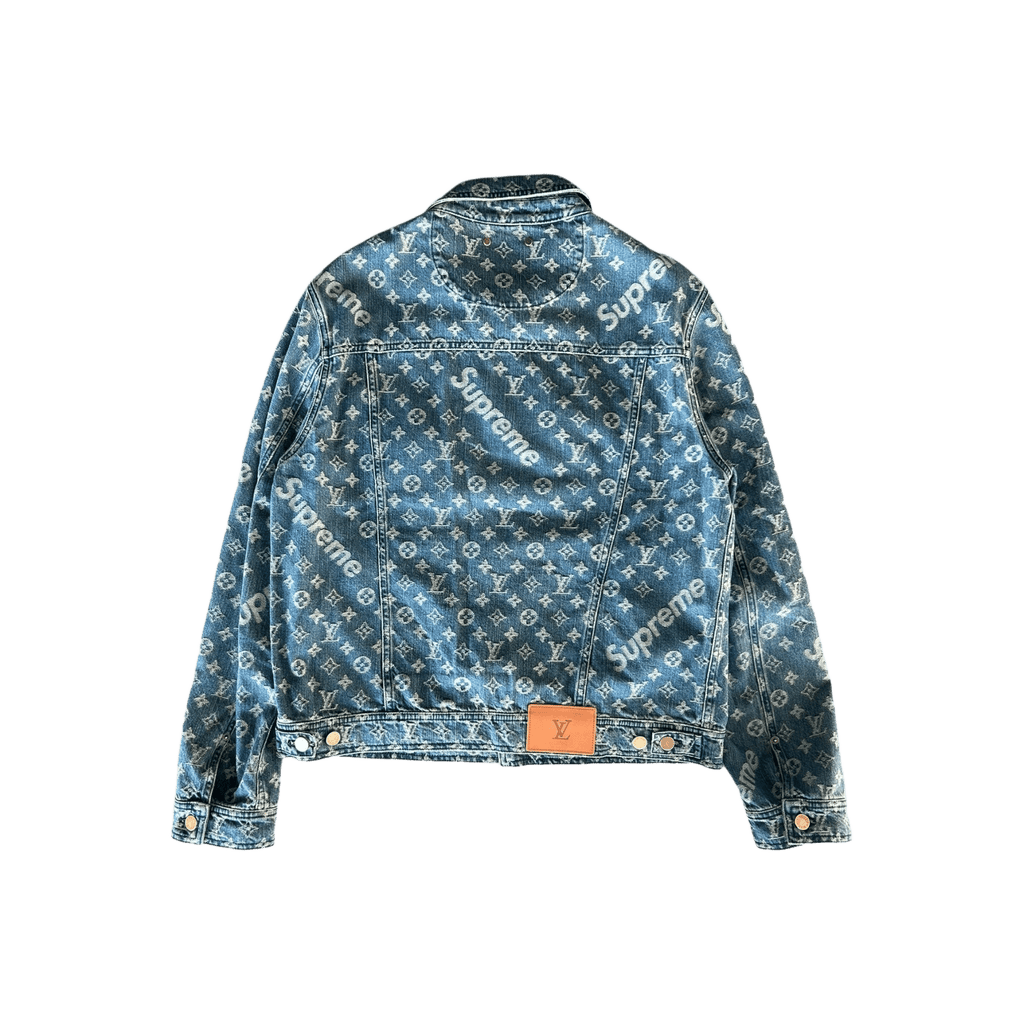 Louis Vuitton Supreme Blue & White Monogram Denim Jacket - Morely TrendsLouis Vuitton Type here:)