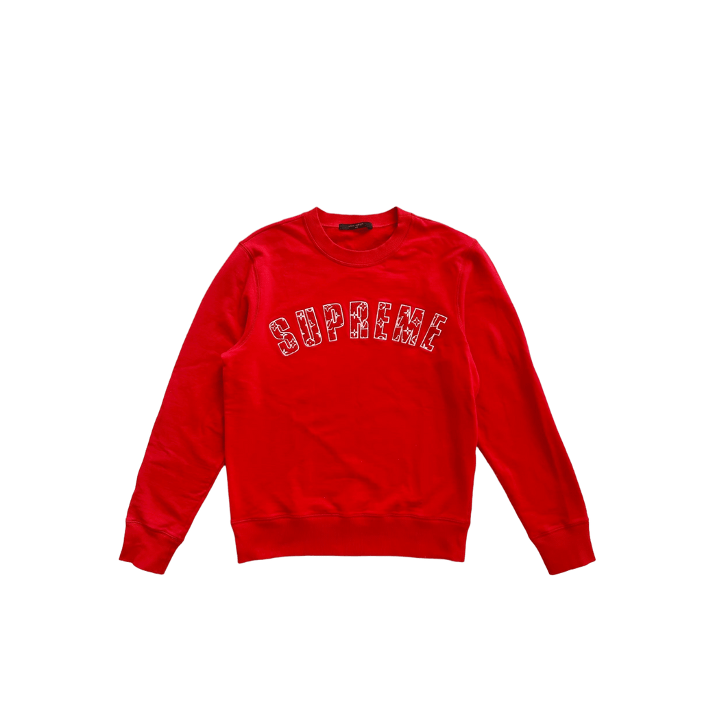 Louis Vuitton Supreme Red & White Arc Logo Sweater - Morely TrendsLouis Vuitton Type here:)