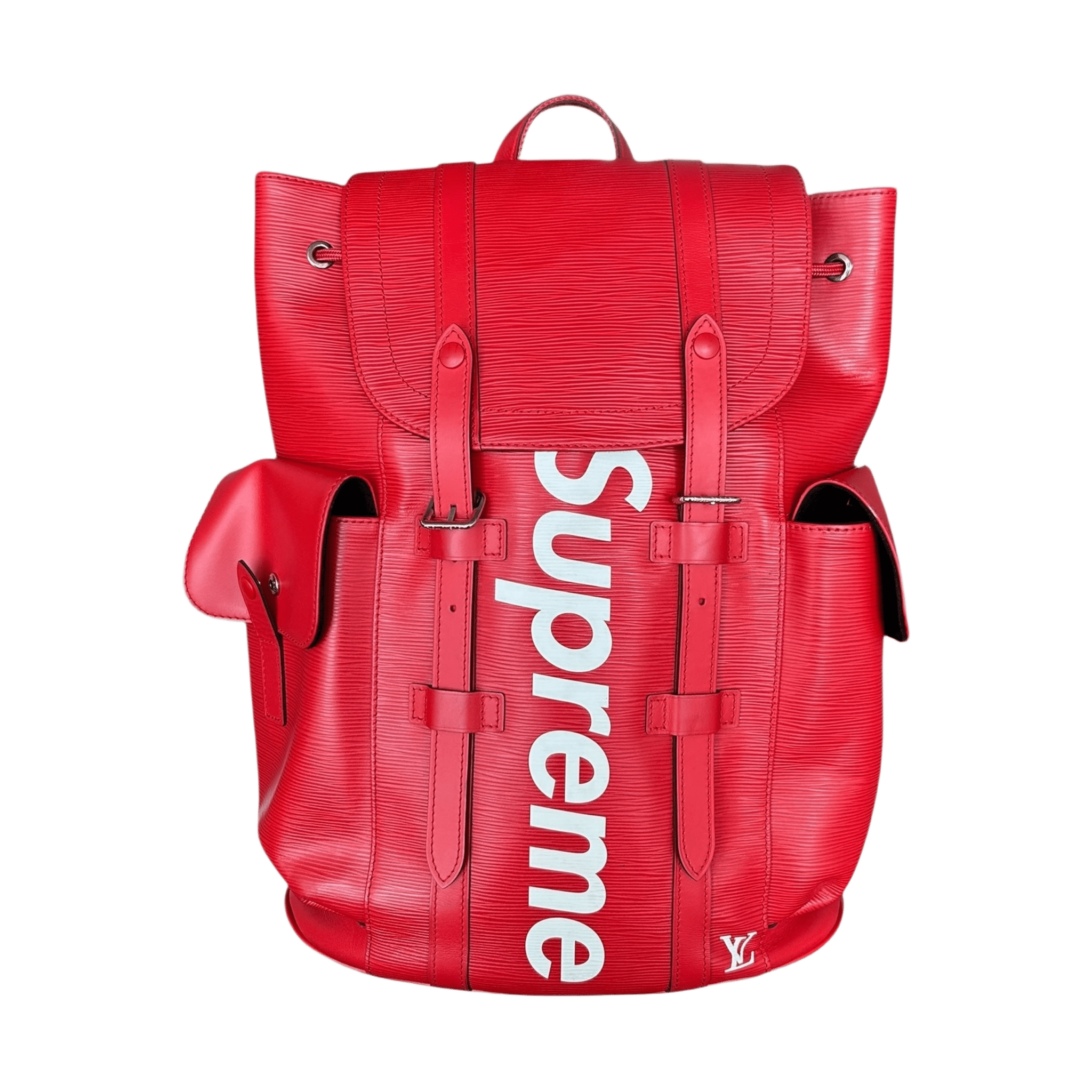 Louis Vuitton Supreme Red & White EPI Christopher Backpack - Morely TrendsLouis Vuitton Type here:)
