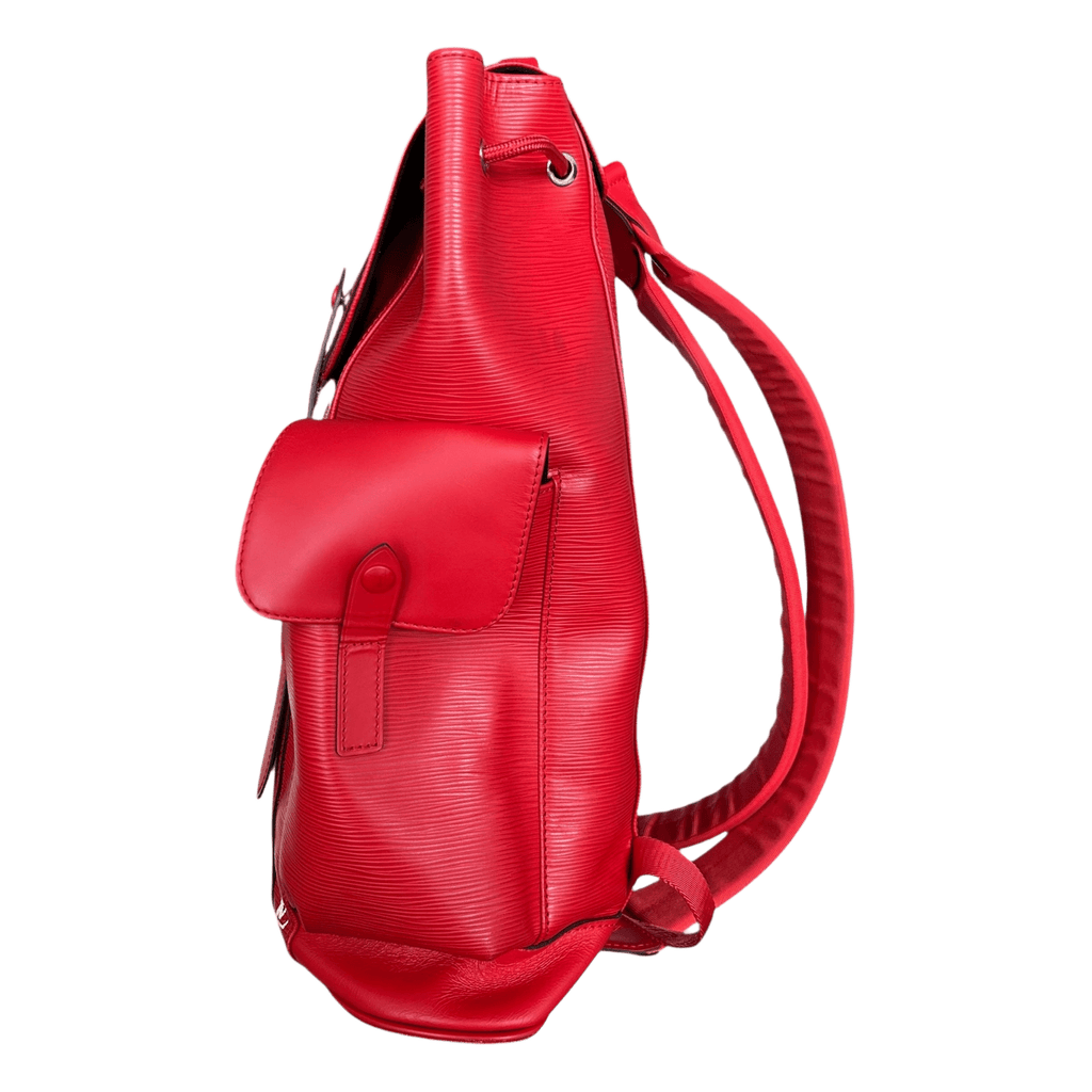 Louis Vuitton Supreme Red & White EPI Christopher Backpack - Morely TrendsLouis Vuitton Type here:)
