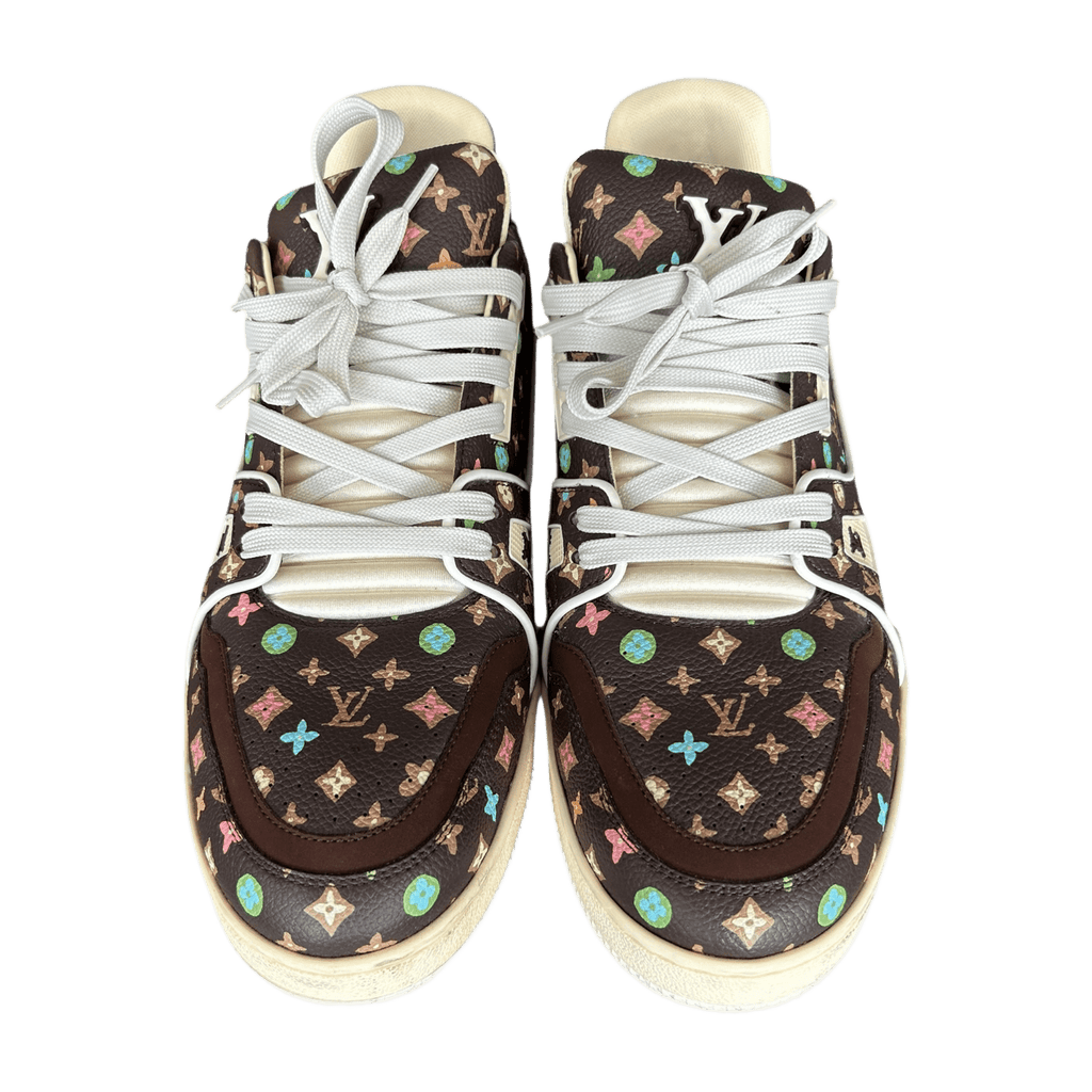 Louis Vuitton Tyler The Creator Brown & Multicolor Monogram Trainers - Morely TrendsLouis Vuitton Type here:)