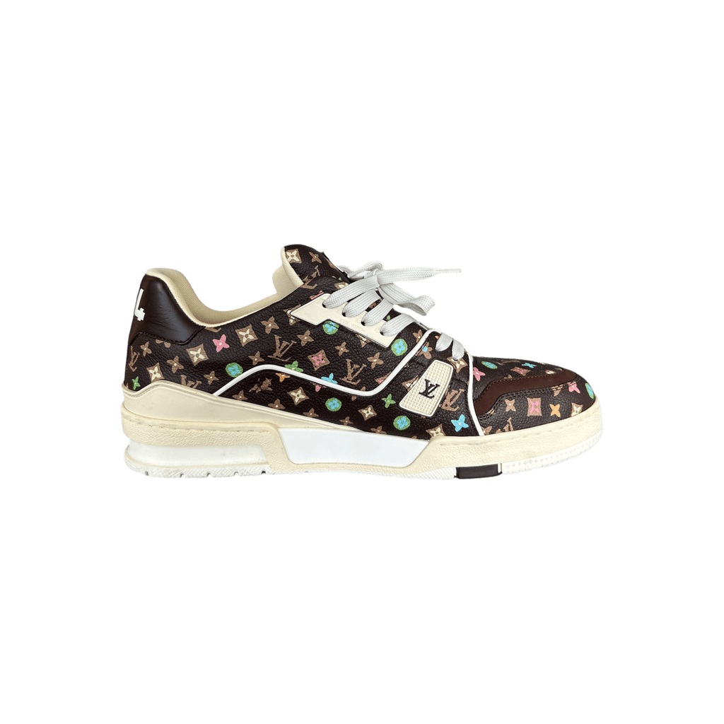 Louis Vuitton Tyler The Creator Brown & Multicolor Monogram Trainers - Morely TrendsLouis Vuitton Type here:)