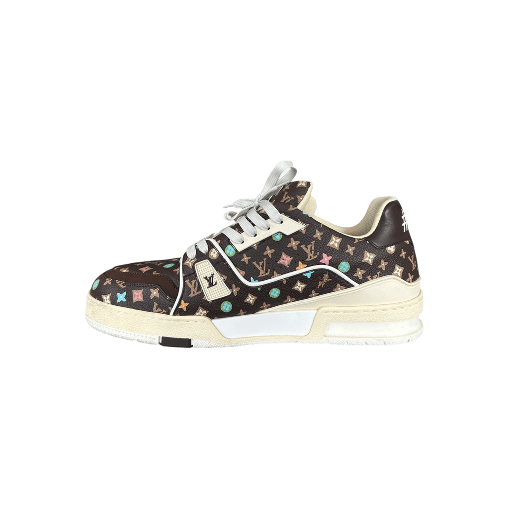 Louis Vuitton Tyler The Creator Brown & Multicolor Monogram Trainers - Morely TrendsLouis Vuitton Type here:)