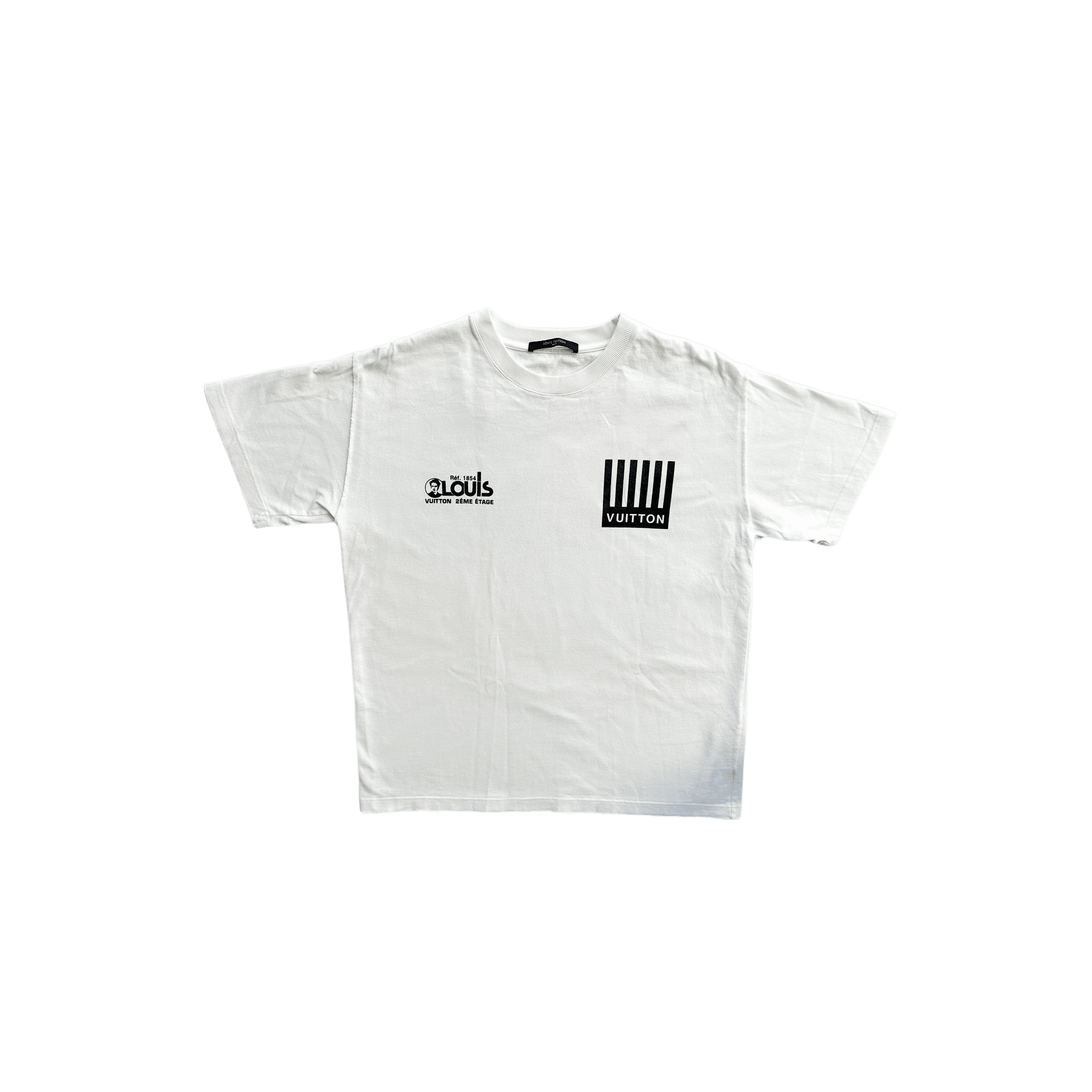 Louis Vuitton White Barcode Logo Tee - Morely TrendsLouis Vuitton Type here:)