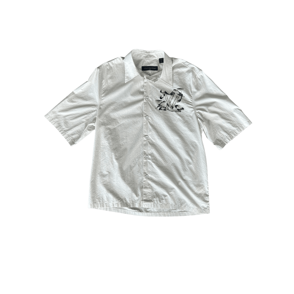 Louis Vuitton White & Black Birds Logo Button Up Shirt - Morely TrendsLouis Vuitton Type here:)