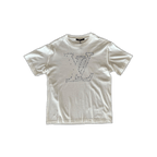 Louis Vuitton White & Blue LV Stitch Logo T-Shirt - Morely TrendsLouis Vuitton Type here:)