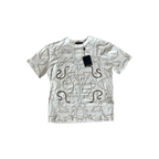 Louis Vuitton White & Brown Embroidered Graphic T-Shirt - Morely TrendsLouis Vuitton Type here:)