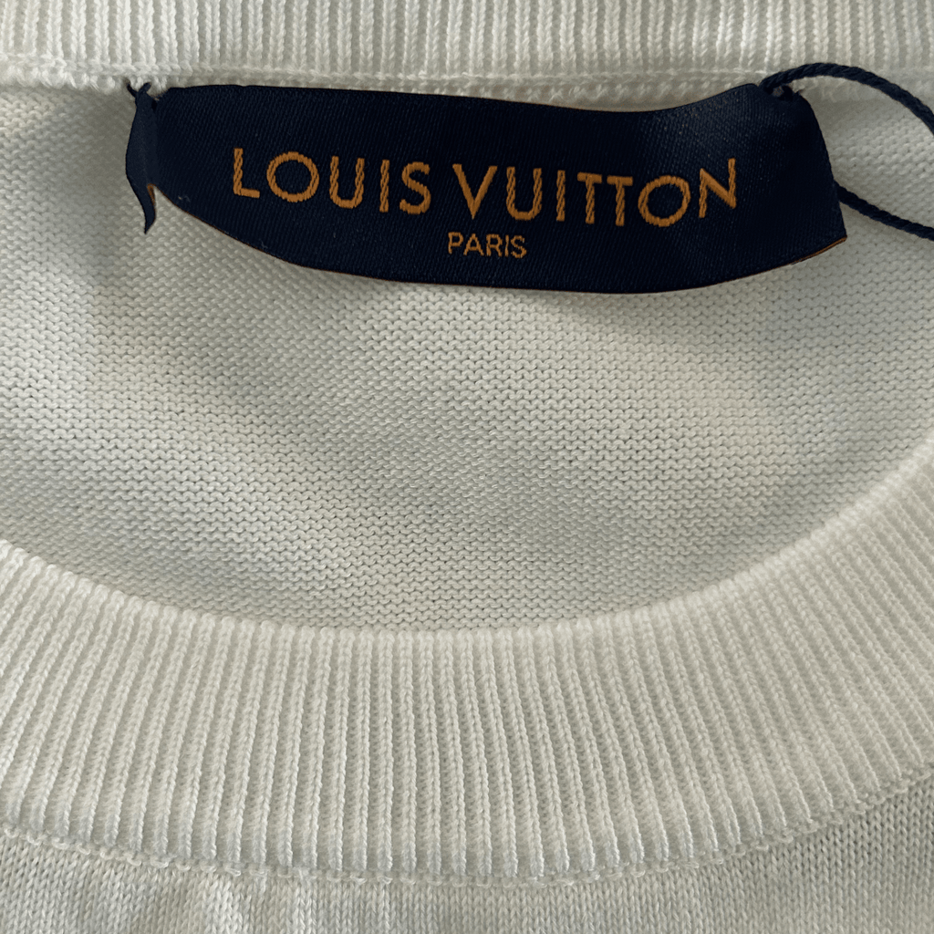 Louis Vuitton White Intarsia Graphic T-Shirt - Morely TrendsLouis Vuitton Type here:)