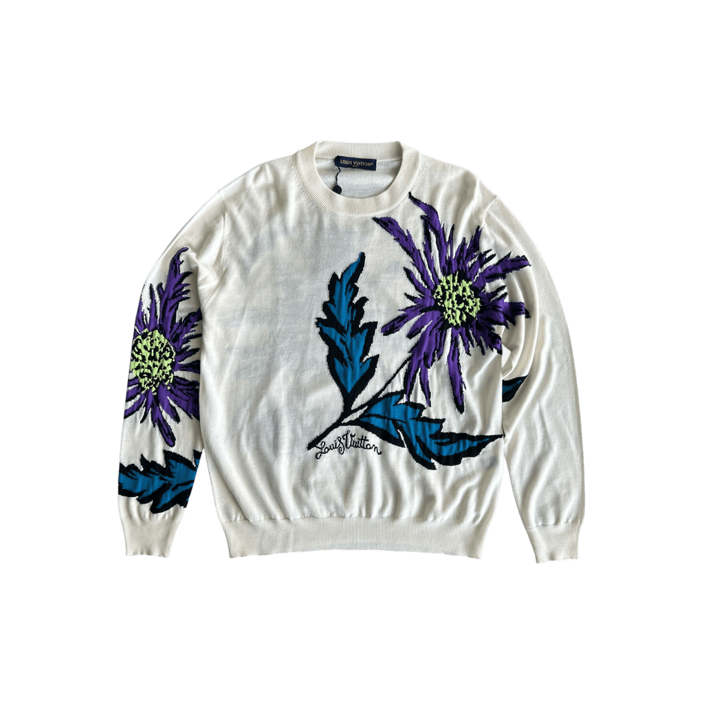 Louis Vuitton White & Multicolor Thistle Knit Sweater - Morely TrendsLouis Vuitton Type here:)