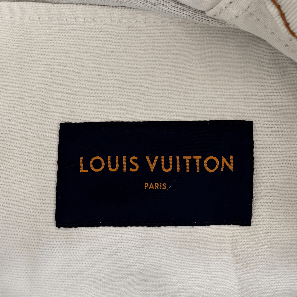 Louis Vuitton White & Turquoise LV Spray Denim Jacket - Morely TrendsLouis Vuitton Type here:)