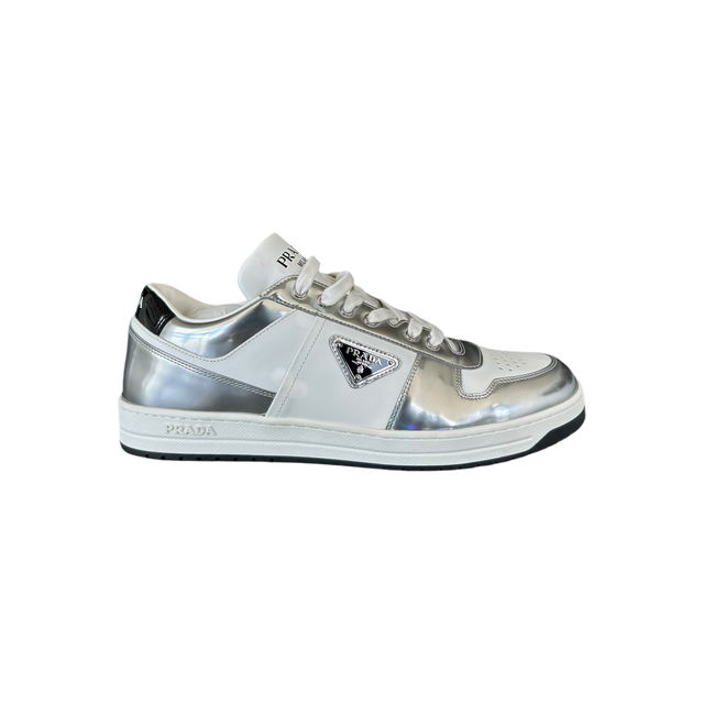 Prada White & Silver Downtown Sneakers
