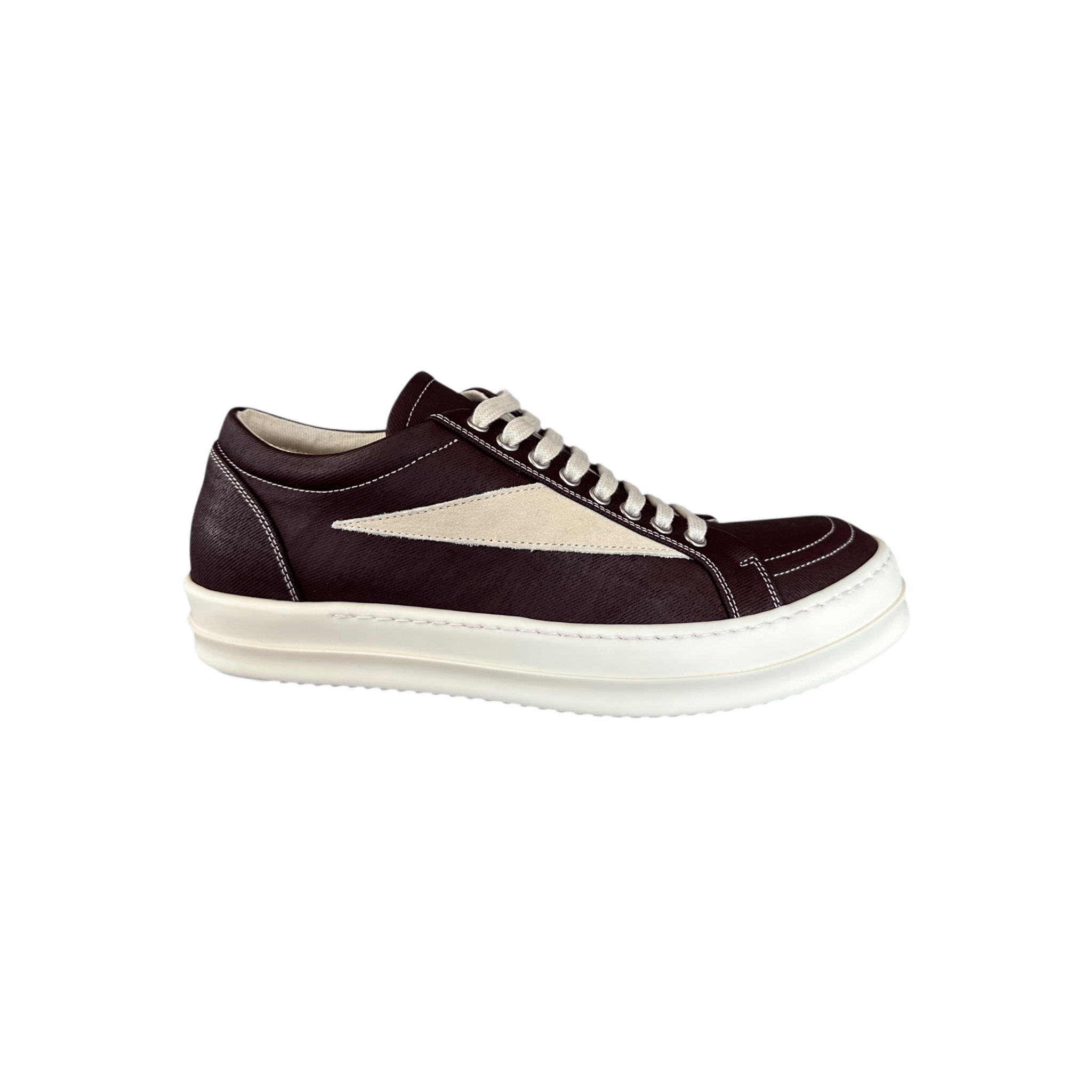 Rick Owens Brown & White Vintage Low Top Sneakers - Morely TrendsRick Owens Type here:)